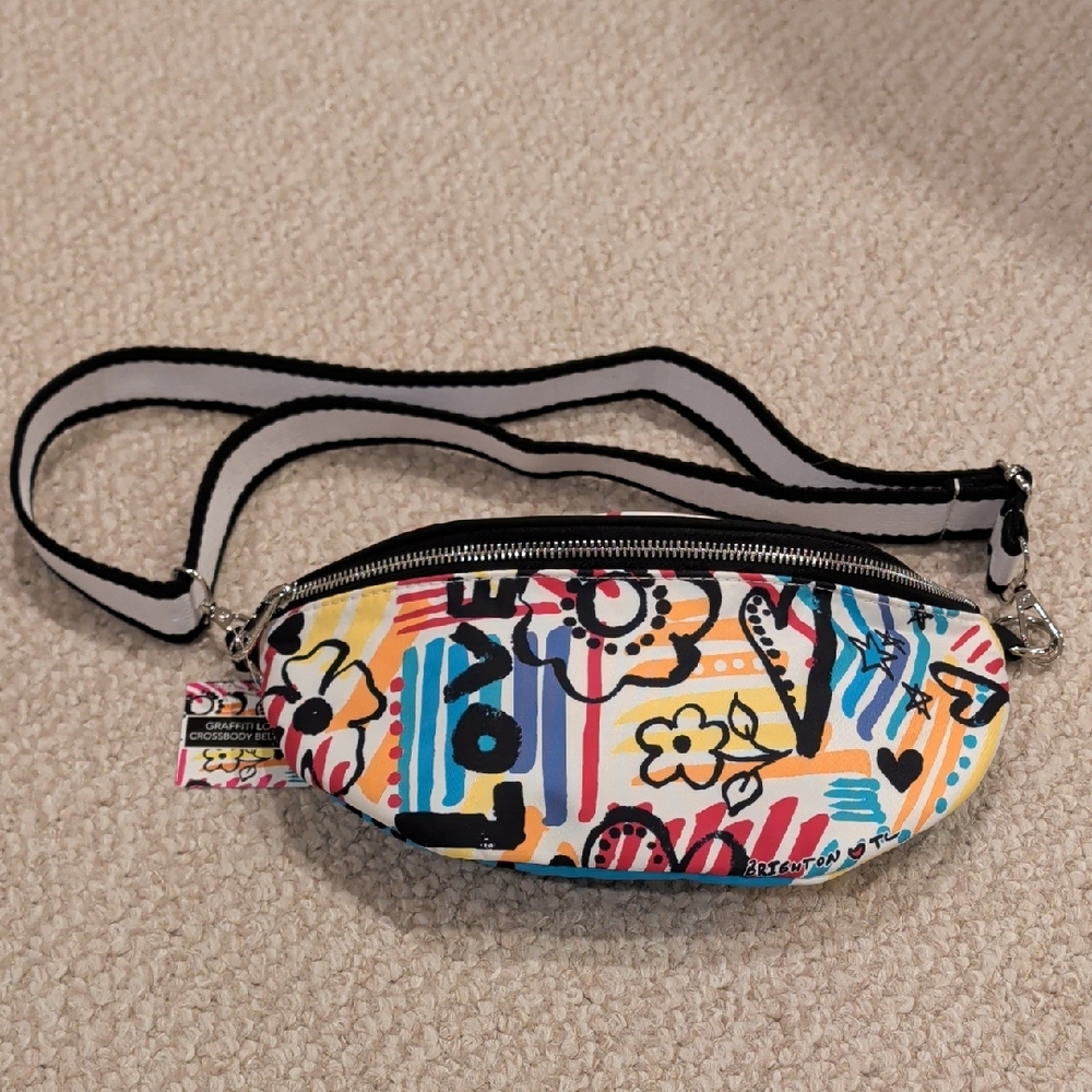 Brighton Multicolor Graffiti Love Crossbody Bag